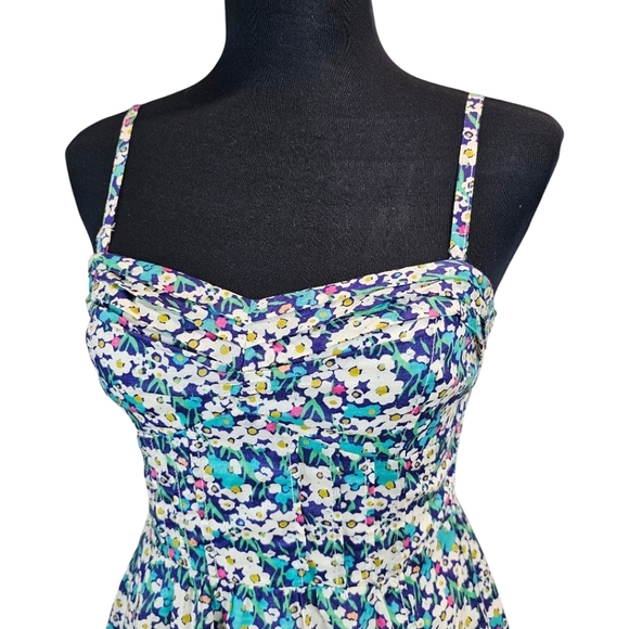 American Eagle Womens Y2K Floral Fit & Flare Mini Dress 4 Vintage Summer 2000s - Picture 7 of 11